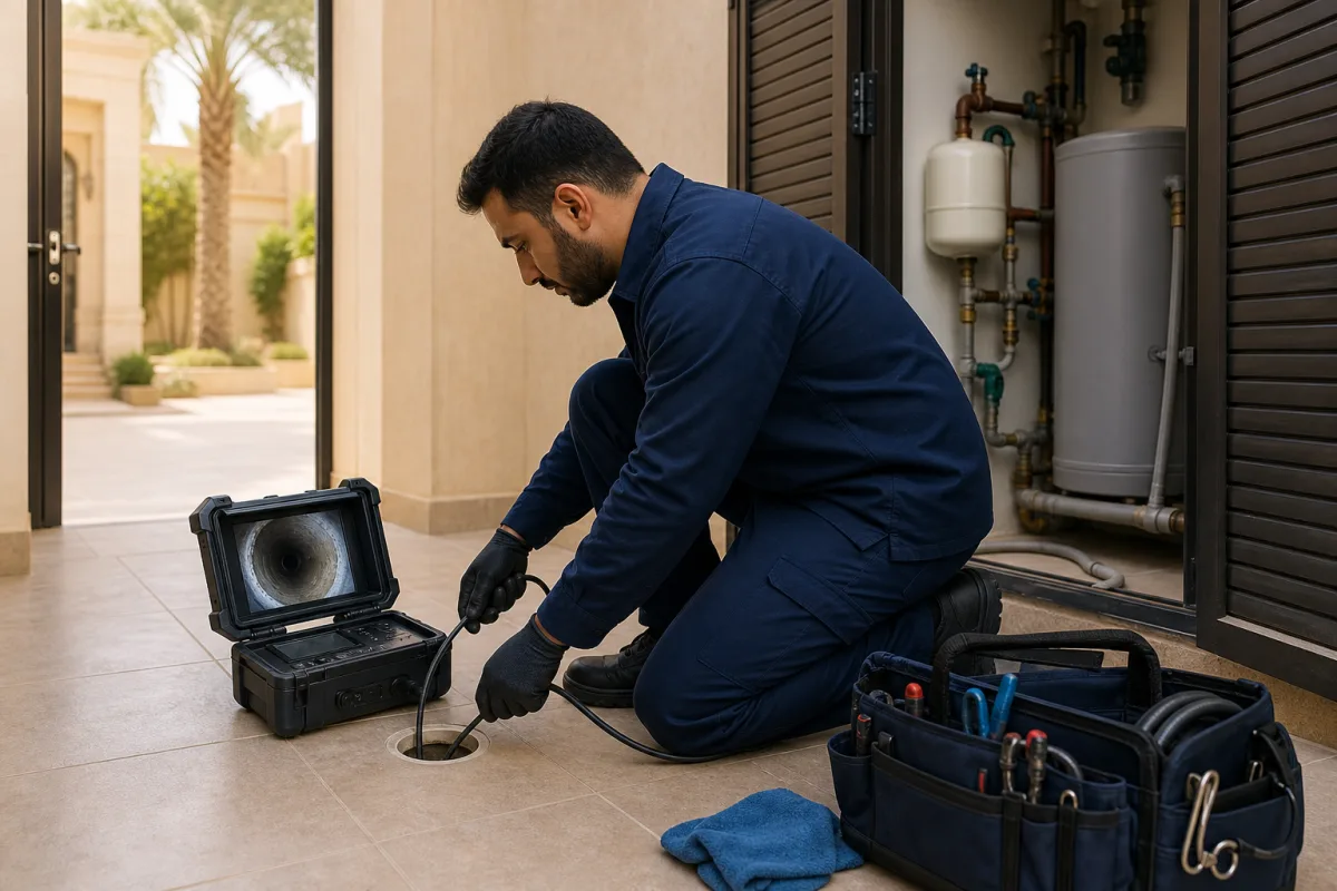 فحص انسداد خطوط الصرف المتكرر بالرياض